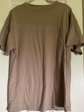 The Mayfair group The Essentials Patch Crewneck Tshirt Taupe One Size NWOT